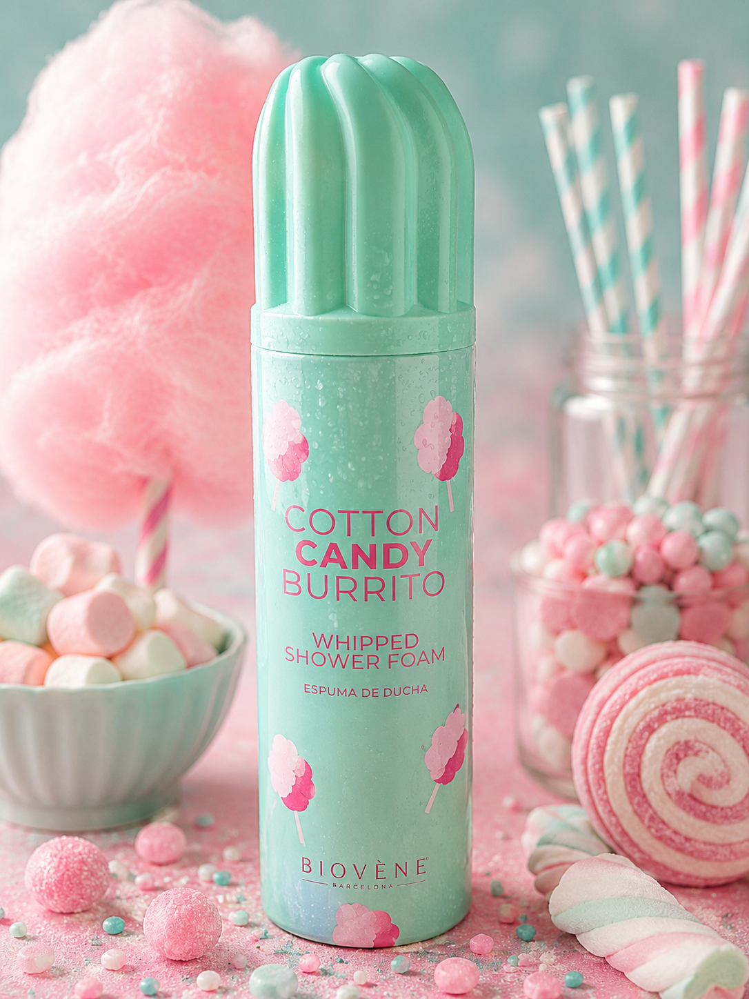 Mousse de Douche Cotton Candy Burrito 250ml - Biovene Barcelona