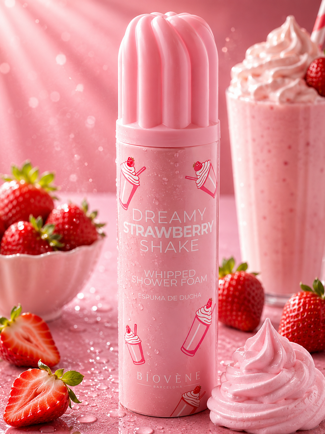 Mousse de Douche Dreamy Strawberry Shake 250ml - Biovene Barcelona