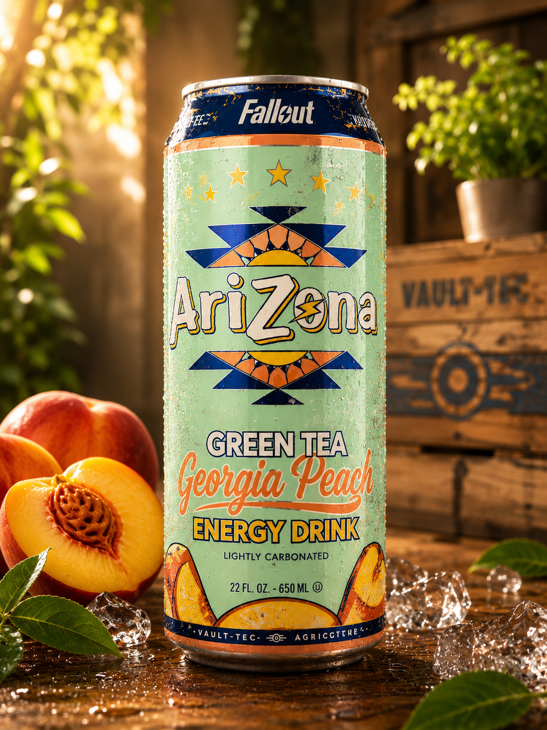 Arizona Fallout Georgia Peach Green Tea Energy Drink Can 650ml