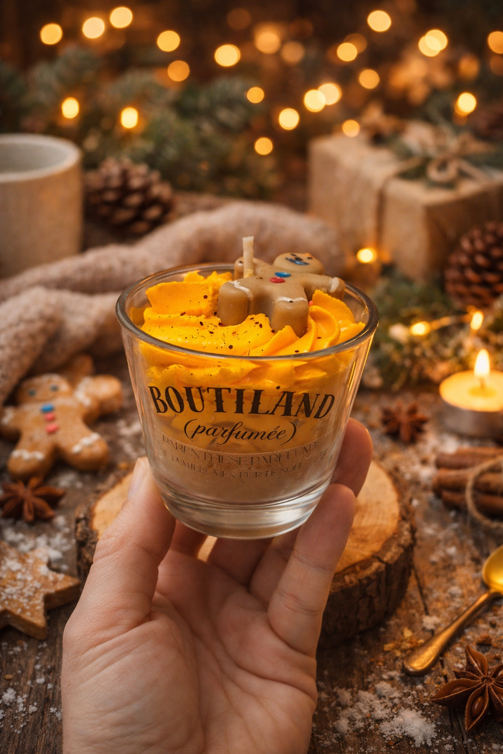 Bougie Fleur de Noël artisanale de Parenthèse parfumée