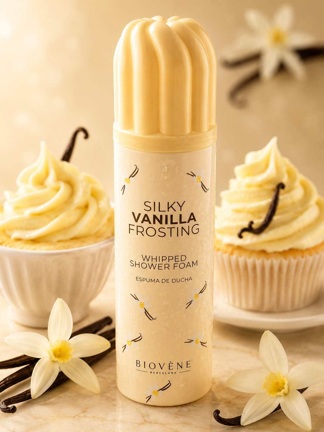Mousse de Douche Silky Vanilla Frosting 250ml - Biovene Barcelona