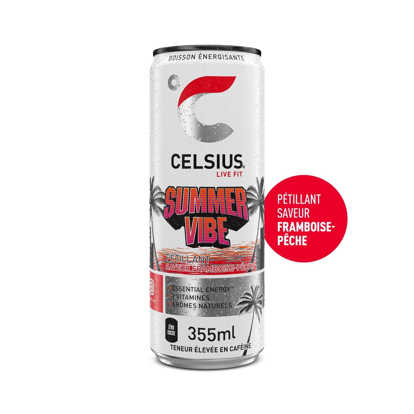 Celsius framboise pêche  355 ml