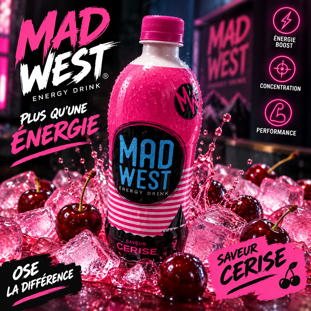 Mad West energy drink cerise 1 litre