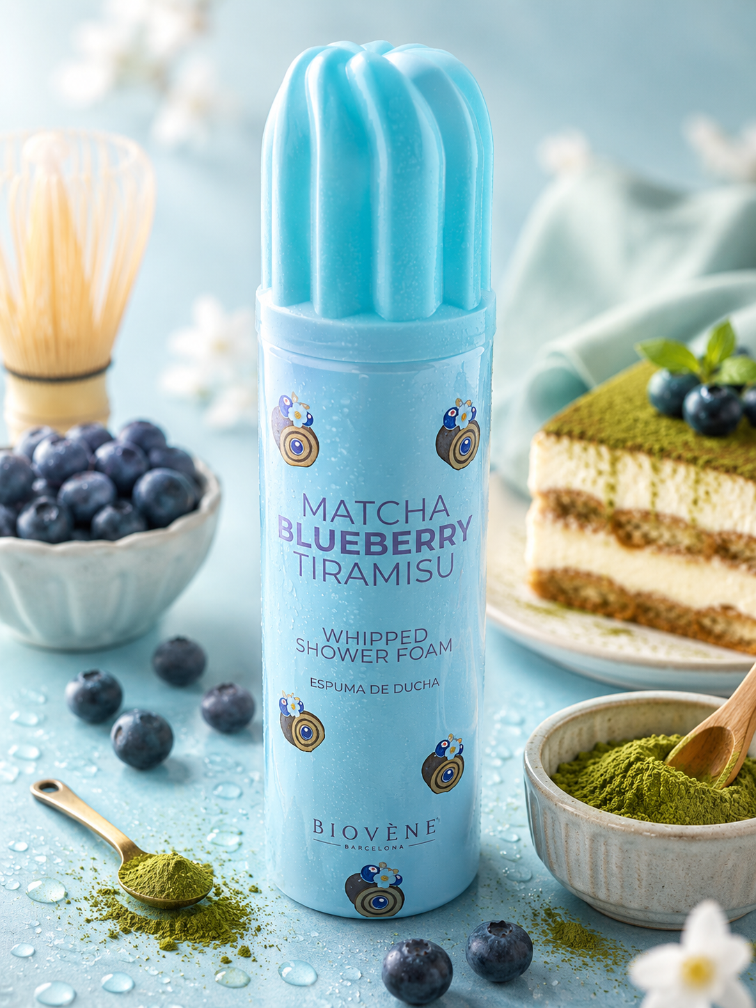 Mousse de Douche Matcha Blueberry Tiramisu 250ml - Biovene Barcelona