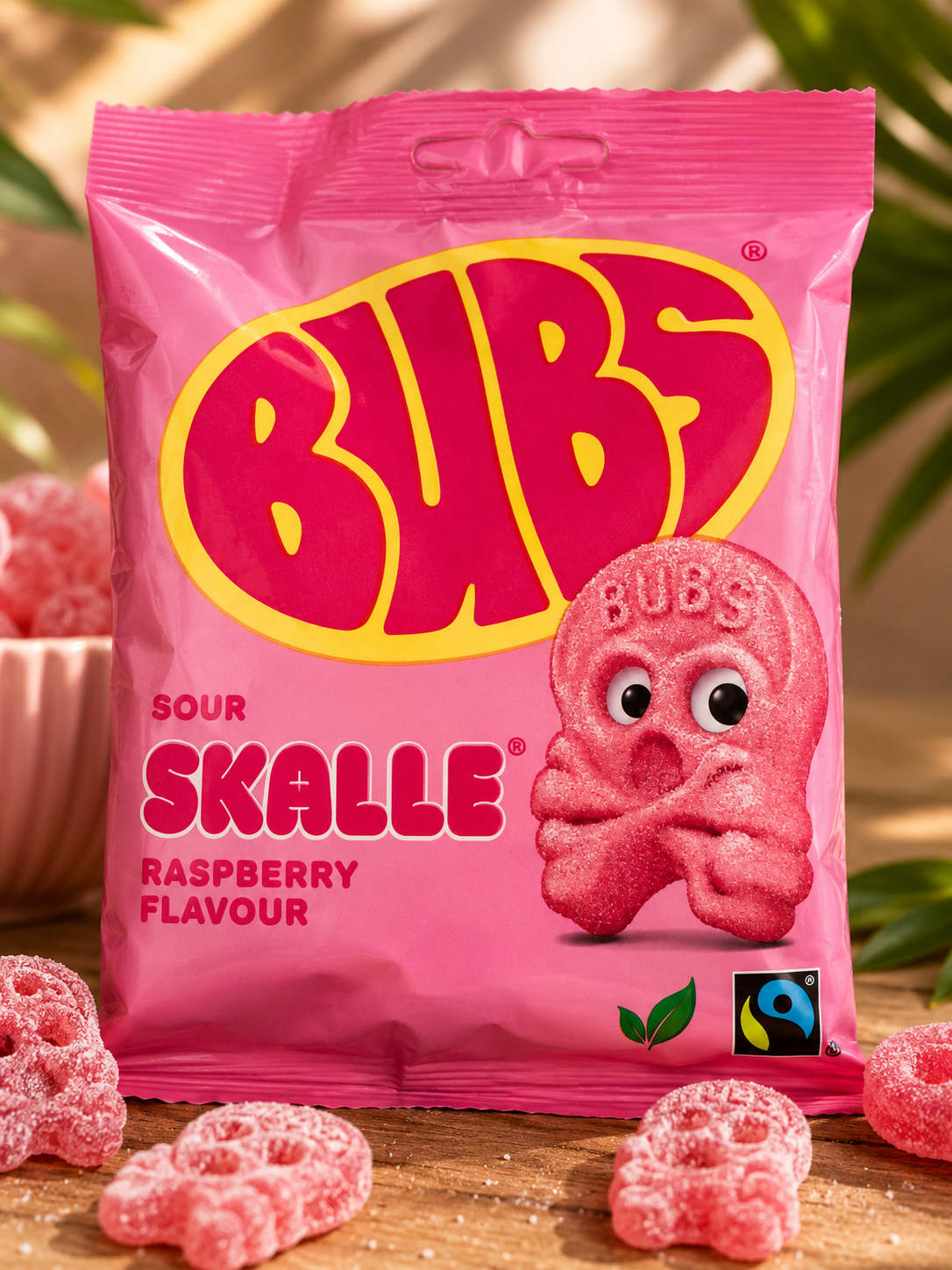 Bubs Godis Cool Foam Skulls Raspberry