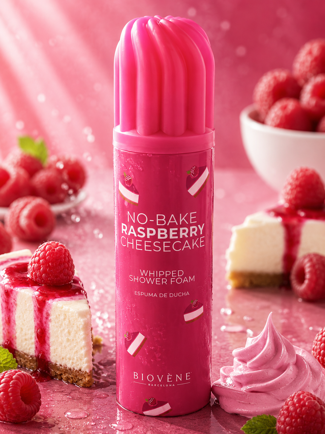 Mousse de Douche No Bake Raspberry Cheescake 250ml - Biovene Barcelona