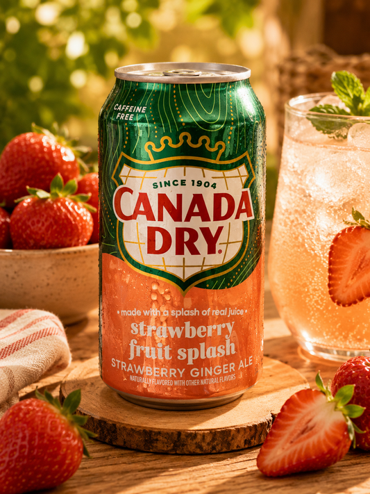 Canada Dry Strawberry Fruit Splash Strawberry Ginger Ale - 355 ml