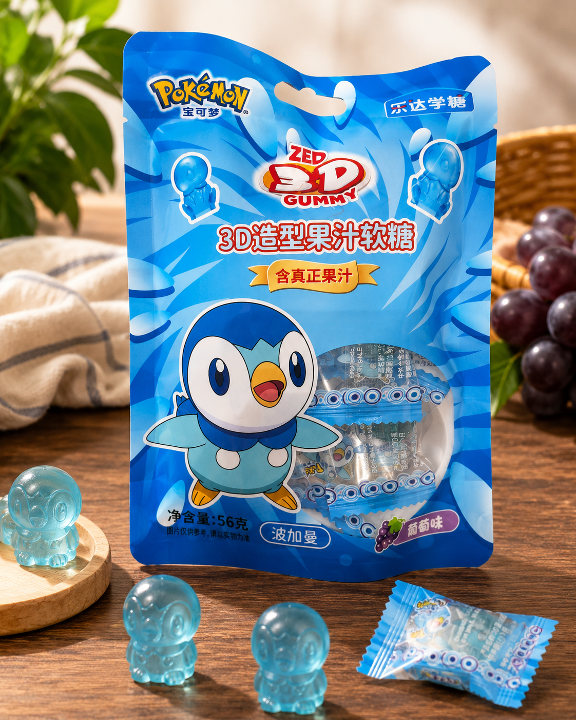 Peeling 3D Gummies Pokemon Grape 56 Gr