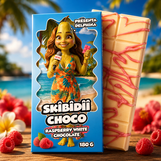 Skibidii Choco Presenta Delphina Raspberry White Chocolate