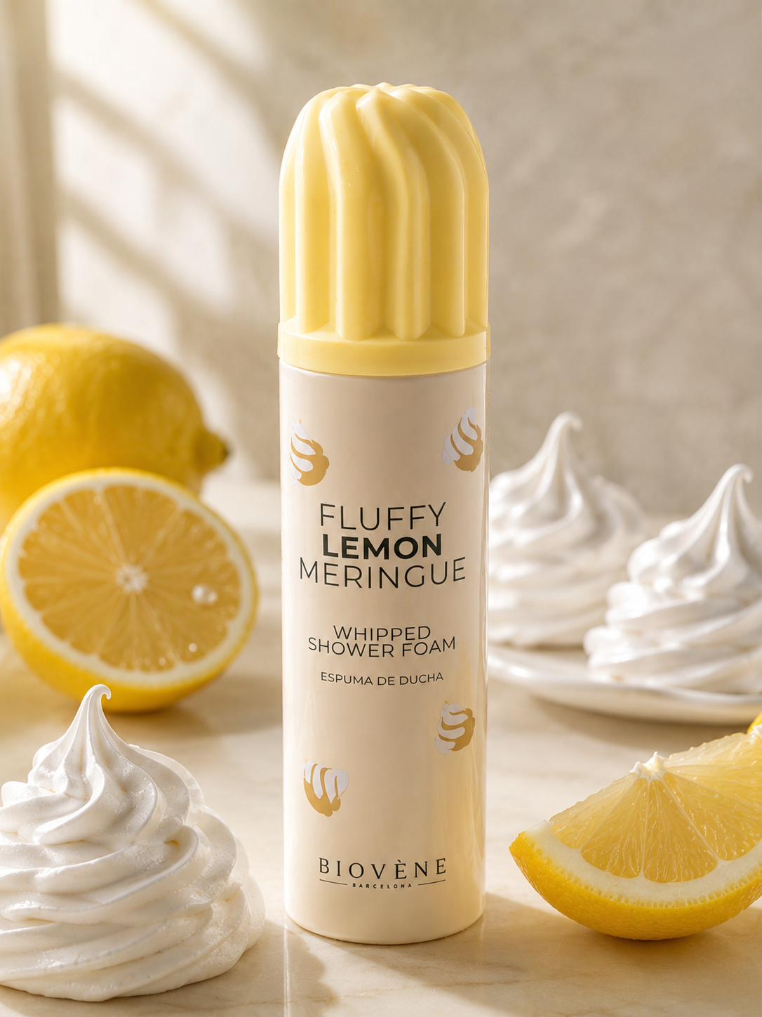 Mousse de Douche Fluffy Lemon Meringue 250ml - Biovene Barcelona
